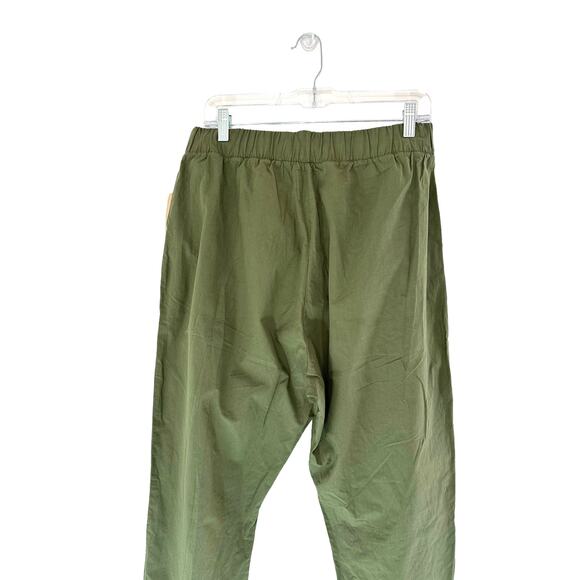 NWT Fordays Dark Green Pull On Stretch Slouchy Breathable Poplin Pant  XL - Picture 8 of 13